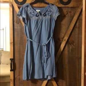 Dress with embroidered top